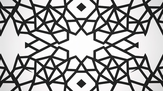 Elegante motivo islamico sfondo linee nere su arte moschea bianca per Ramadan e Eid Flat Desig