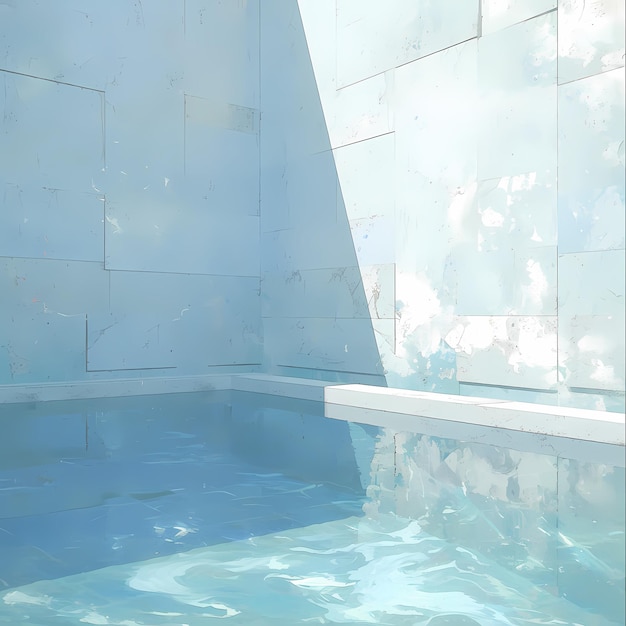 Elegante padiglione della piscina con la luce solare
