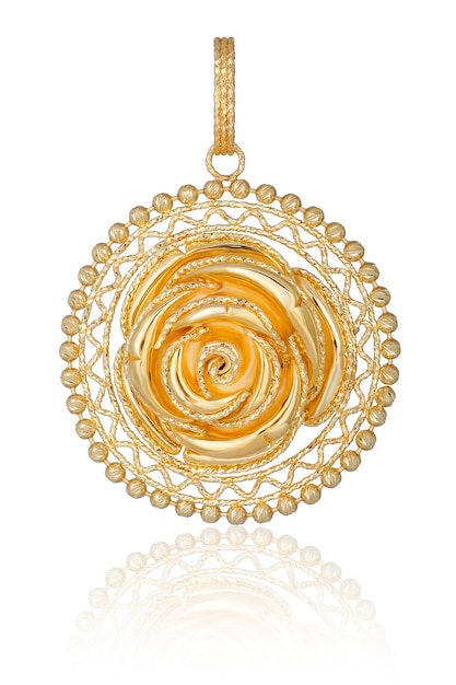 Elegante pendente femminile in oro. Un regalo prezioso per una donna.