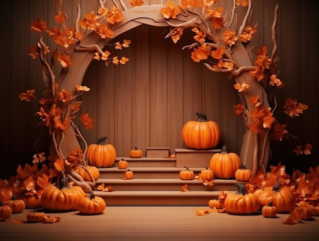 elegante podio di halloween 3d realistico