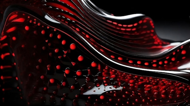 Elegante rete neurale futuristica Red Glass Wave