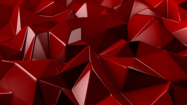 Elegante sfondo di cristallo rosso. Illustrazione 3D, rendering 3D.