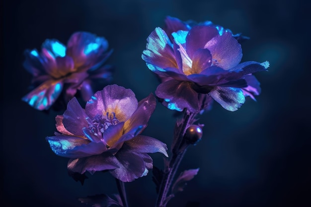 Elegante sfondo di fiori blu e viola