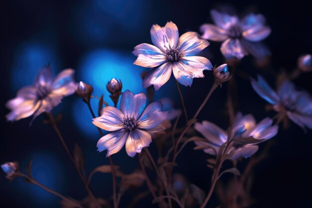 Elegante sfondo di fiori blu e viola