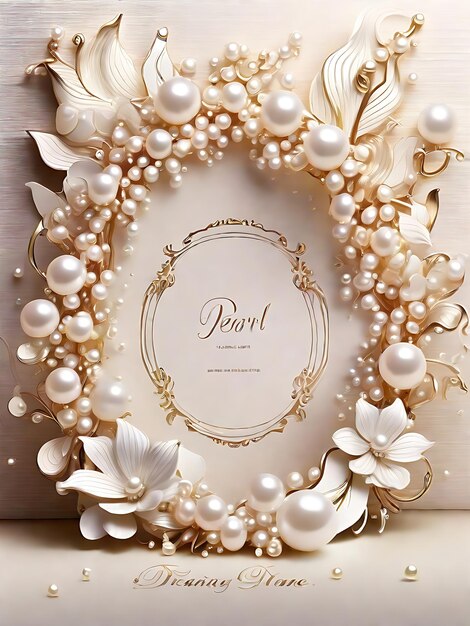 Elegante sfondo di invito a tema perla con un look sofisticato