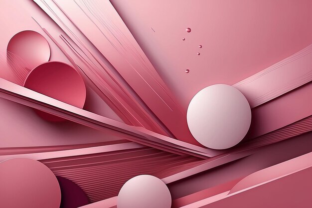 Elegante sfondo Premium di astrazione rosa con linee lucenti e forme geometriche