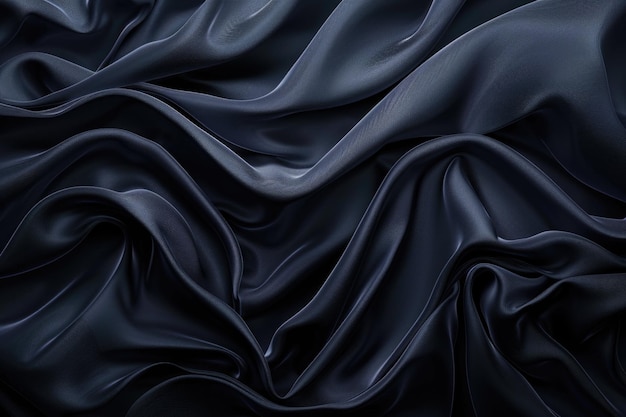 Elegante sfondo satinato di seta blu marino per modelli di design