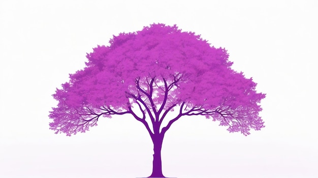 Elegante silhouette di albero rosa e viola