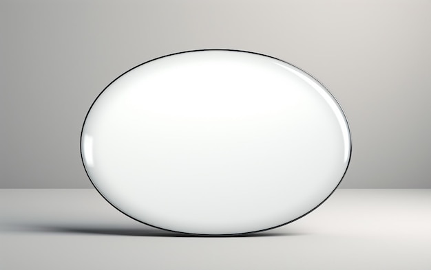 Elegante specchio bianco in alta risoluzione su sfondo bianco