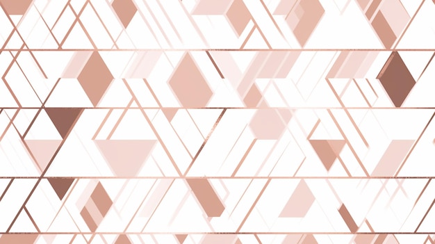 Elegante superficie dei triangoli Motivo geometrico senza giunture rosa Linea oro astratto sfondo poligonale AI generativa