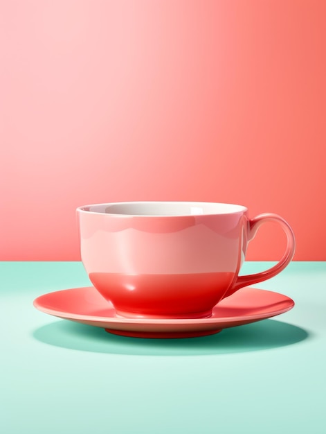 Elegante tazza da tè essenziale per pranzare Illustrazione verticale fotorealistica Stoviglie moderne generata da Ai Illustrazione luminosa con design sofisticato Tazza da tè essenziale per pranzare