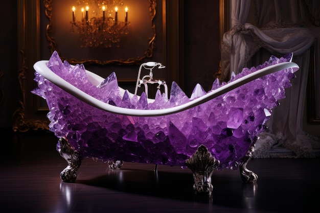 Elegante vasca da bagno di cristallo Generate Ai