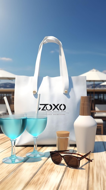 Eleganti cucchiai greci Ouzo Occhiali menta cielo blu e bianco Sfumature Han Trending Background Layout