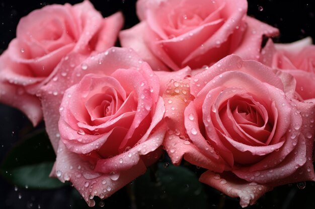 Eleganti fiori in rosso catturano l'arte delle rose rosa in 32