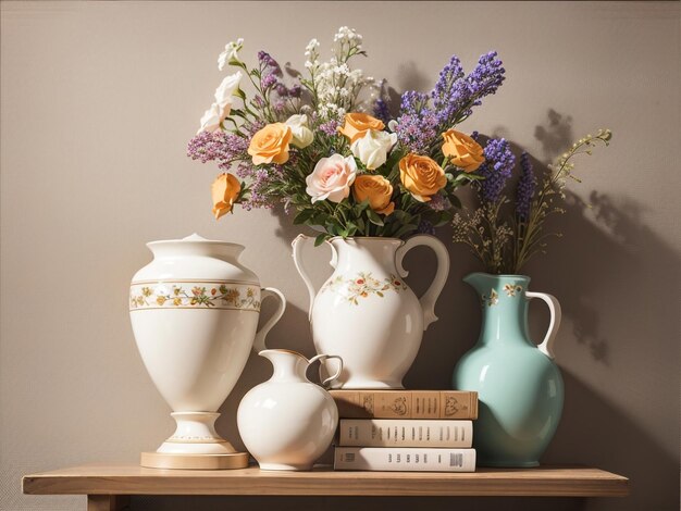 Eleganti fiori vintage per la casa e dettagli deliziosi