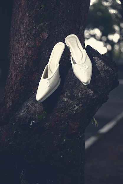 Eleganti scarpe da sposa bianche