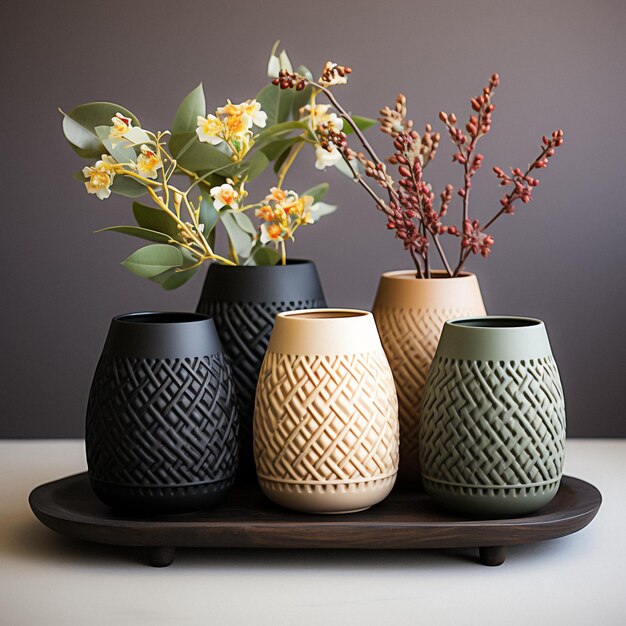 eleganti vasi di ceramica nera