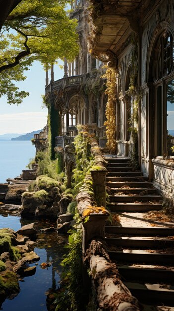 Eleganza decadente in riva al mare Creato con l'IA generativa