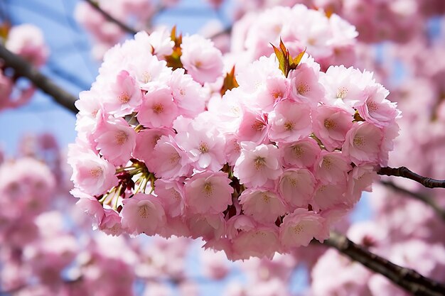 Eleganza del fiore di ciliegia Colpo dettagliato dei fiori di ciliegia di Sakura