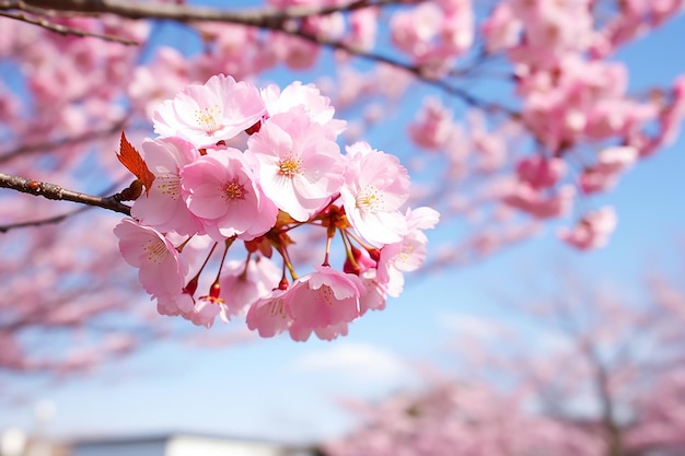 Eleganza del fiore di ciliegia Colpo dettagliato dei fiori di ciliegia di Sakura