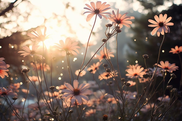 Eleganza eterea Fiori graziosi nel giardino