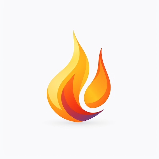 Eleganza fiammeggiante Semplicità accattivante con un logo di fiamma sullo sfondo bianco