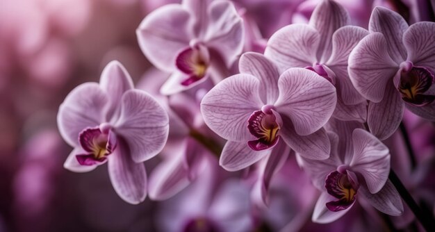 Eleganza in fiore Un primo piano di delicate orchidee