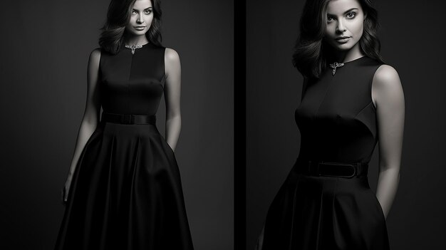 Eleganza in monochrome abito nero senza tempo di HighEnd Fashion Brand