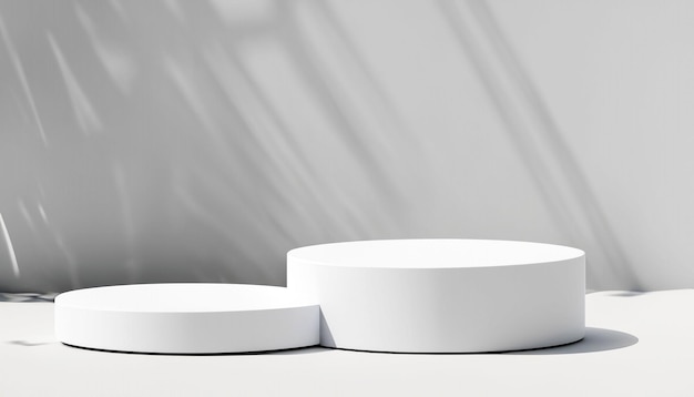 Eleganza moderna Foto gratuita di White Podium Pedestal Product Display Stand 3D Rendering