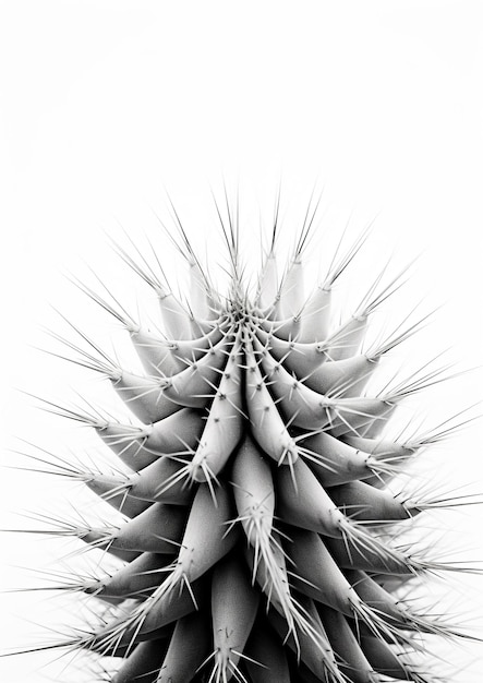 Eleganza monocromatica minimalista nero e bianco cactus succulento generativo Ai