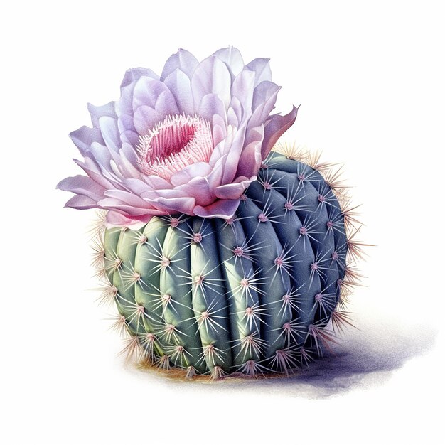 Eleganza pastello bellissimo cactus isolato su sfondo bianco