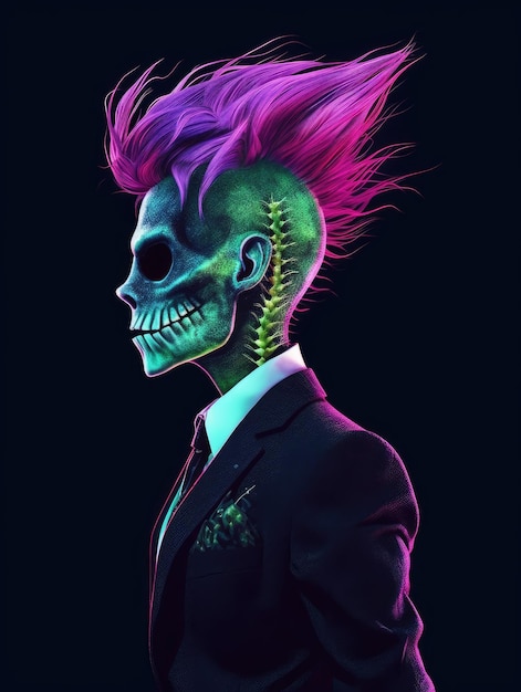 Eleganza radiosa Pop Art Skeleton Print