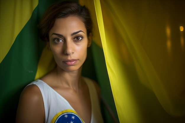 Eleitora brasileira em uma secao votazione elettorale