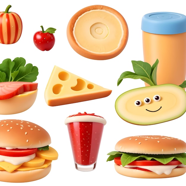 Elementi alimentari gustosi Clipart Elevate