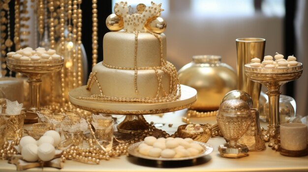 Elementi d'oro per feste di compleanno e torte