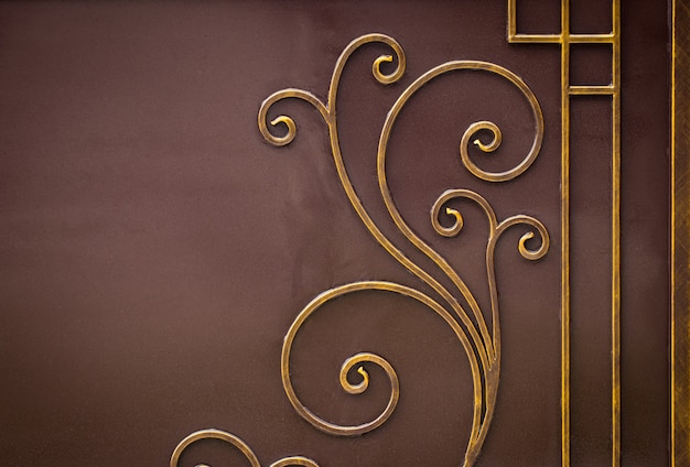 Elementi decorati in ferro battuto della decorazione del cancello in metallo