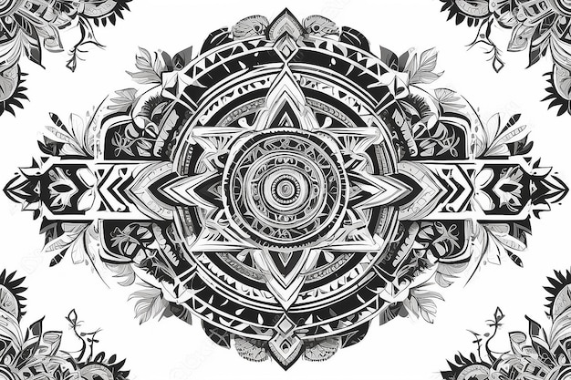 Elementi decorativi isolati su sfondo bianco sfondo etnico azteco ornamento geometrico