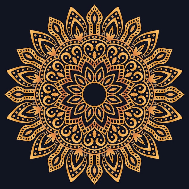 Elementi decorativi ornamenti di lusso modello gradiente mandala design