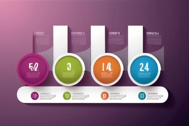Elementi infografici con 4 passaggi per la presentazione grafico concettuale della pianificazione aziendale