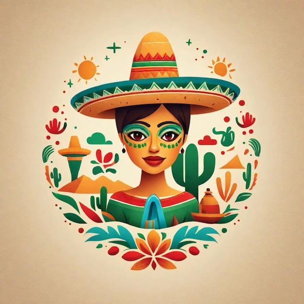 Elementi messicani iconici e colori vivaci