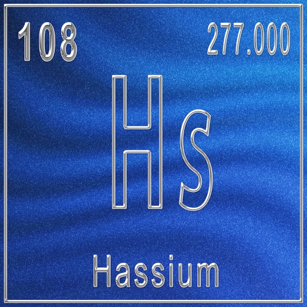 Elemento chimico dell'assio, segno con numero atomico e peso atomico, elemento della tavola periodica