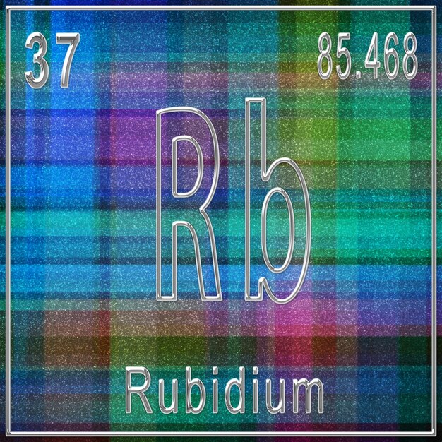 Elemento chimico rubidio Segno con numero atomico e peso atomico