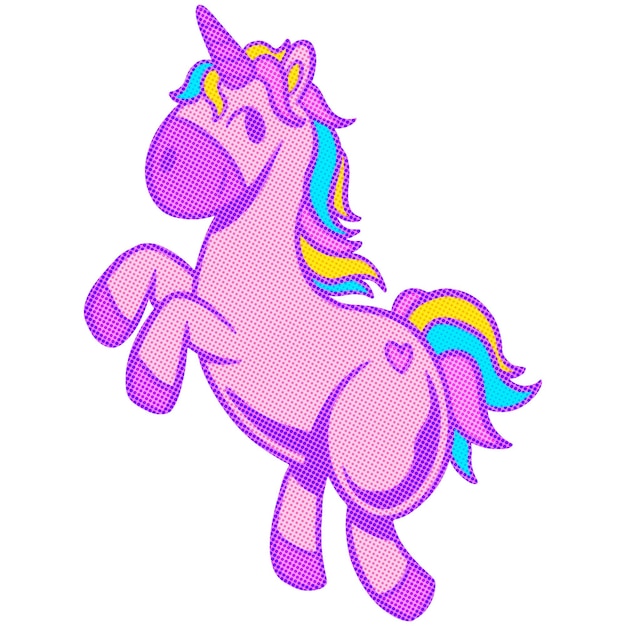 Elemento di design dell'etichetta dell'unicorno carino