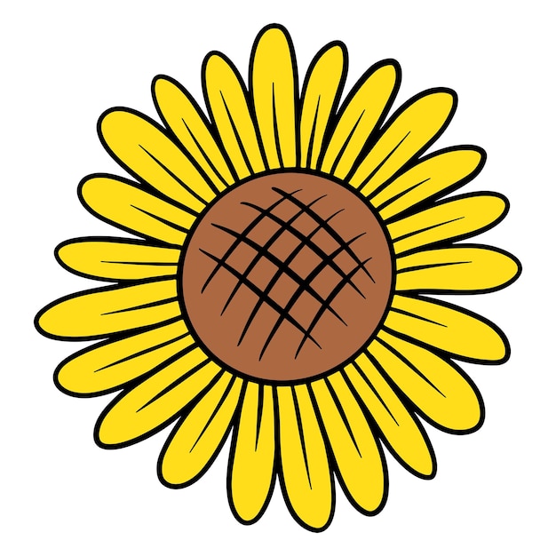 Elemento di design dell'etichetta di girasole carino