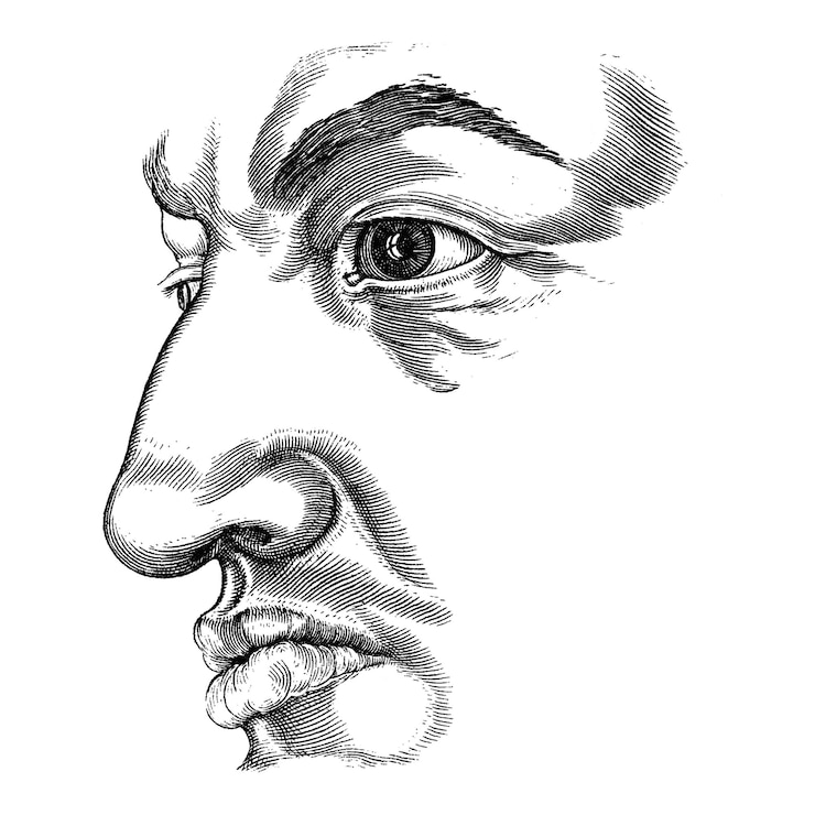 Foto elemento di design dell'illustrazione vintage dell'uomo bianco e nero