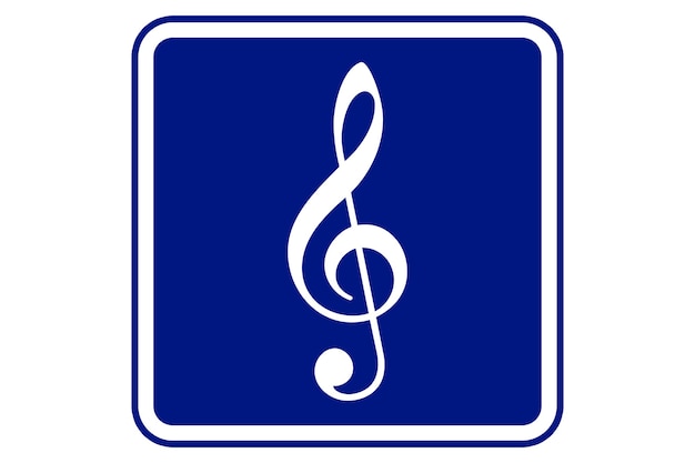 Elemento di design della nota musicale su sfondo blu