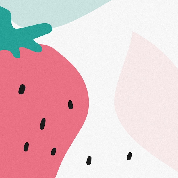 Elemento di design di sfondo a Memphis a fragola disegnato a mano