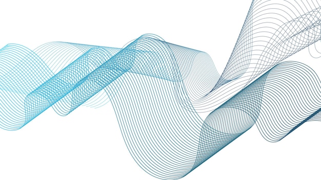 Elemento di progettazione a linea astratta a vortice blu