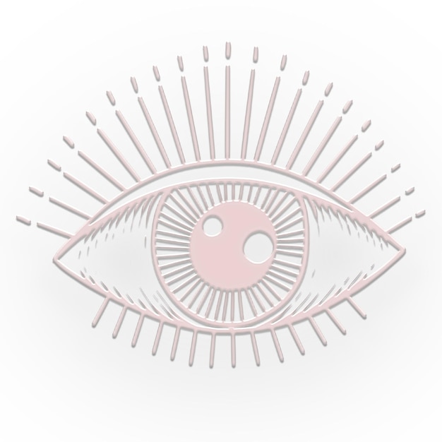 Elemento di progettazione dell'etichetta adesiva rosa neon evil eye