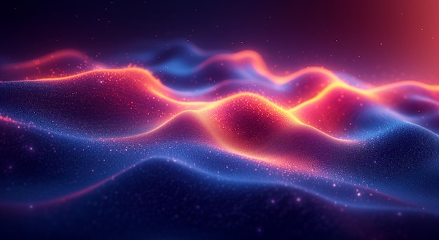 Elemento di progettazione delle linee di flusso di liquido rendering 3D olografico a neon iridescente a onda curva in movimento